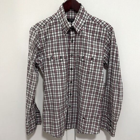 Burberry Tops - Burberry Woman’s Black Label Japan Long Sleeve Blouse Plaid w/Metallic Thread.